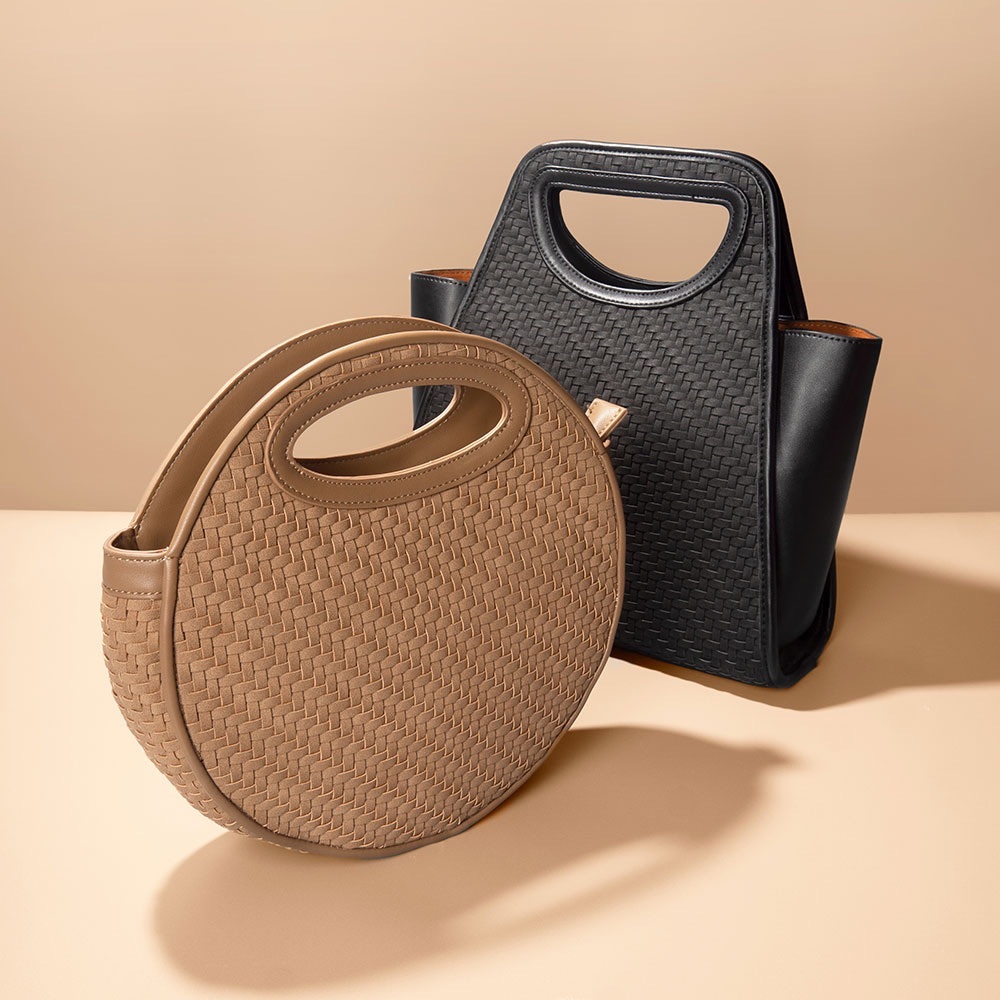 Melie Bianco Dena Recycled Vegan Top Handle Bag in Taupe - Picture 8 of 10